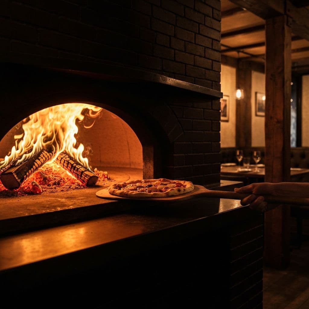 Traditional wood-fired oven at Ventidue